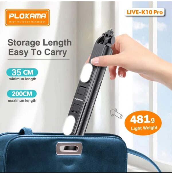 5‑in‑1 Selfie Stick + Tripod Stand with Bluetooth Remote - Image 4
