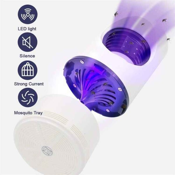 Electric Mosquito Trap Blue Light Mosquito Killer Lamp with USB Power Suction Fan No Zapper Child Safe - Image 2